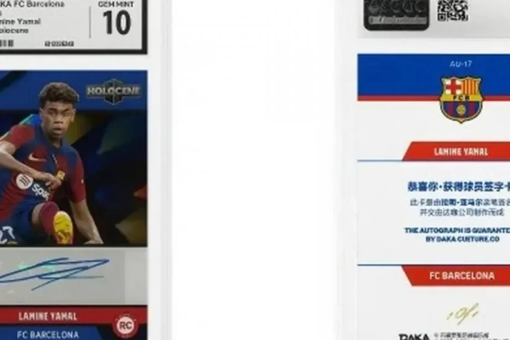 Ramin Yamal autographed card up for auction, estimated value $18,000-$20,000