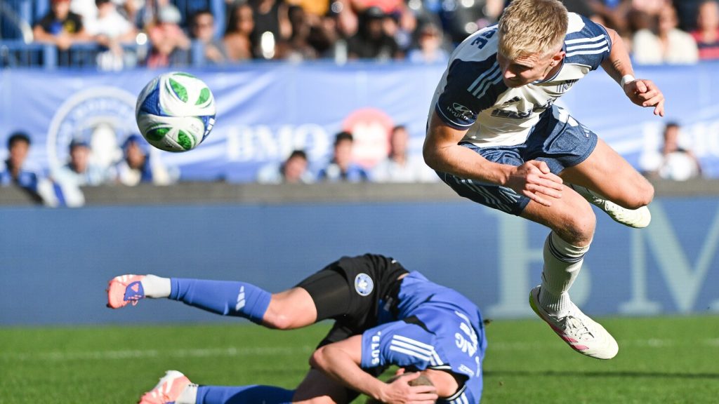 Sam Salridge scores on the 23rd goal header as Nashville plays Montreal in a 1-1 draw