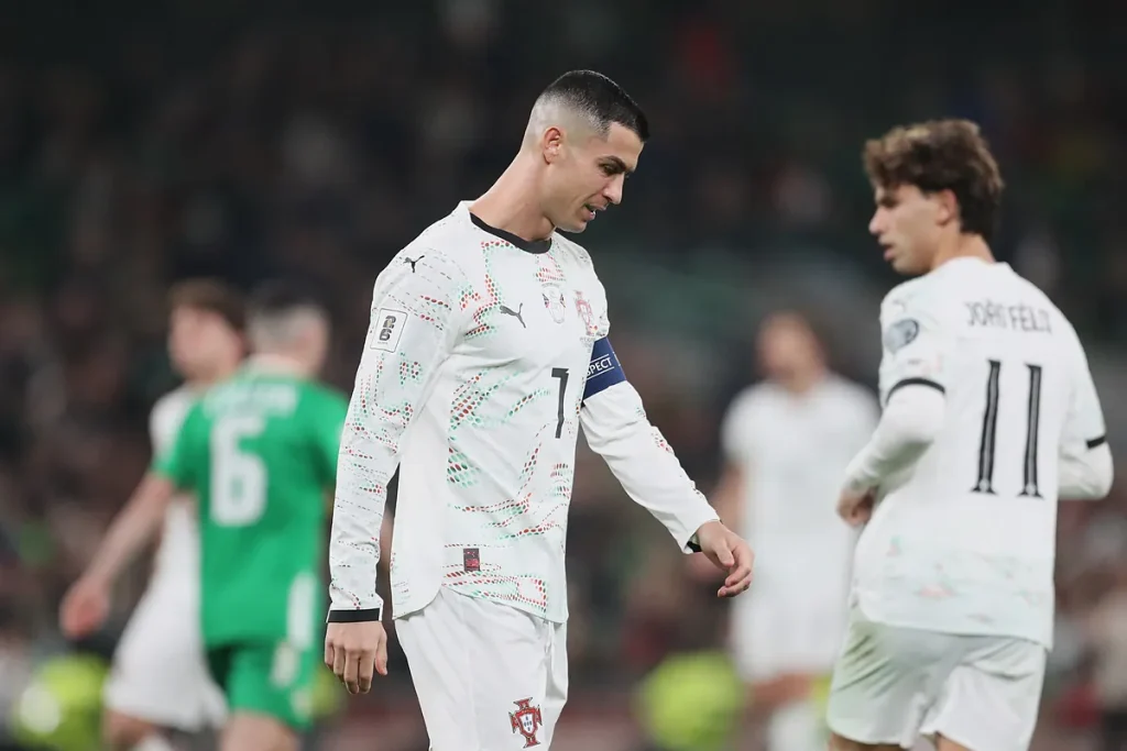 Cristiano Ronaldo is sent off with the first red card in Portugal’s history and may miss the opening match of the 2026 FIFA World Cup