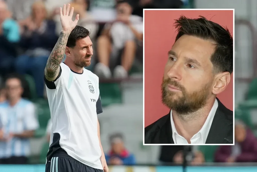 Messi is so overcome with emotion that he almost cries after watching a tribute video from Barcelona fans.