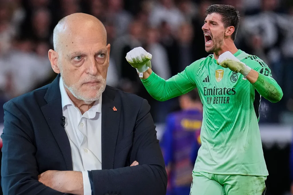 Thibaut Courtois challenges Javier Tebas to a head-to-head battle after saying he has no problems with Lamine Yamal
