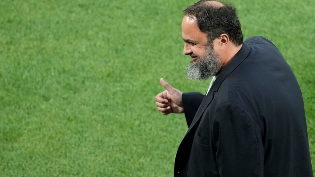 Crystal Palace charged over creepy fan banner targeting Nottingham Forest owner Marinakis
