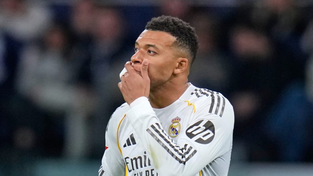 Real Madrid’s Kylian Mbappé trains individually ahead of Champions League match