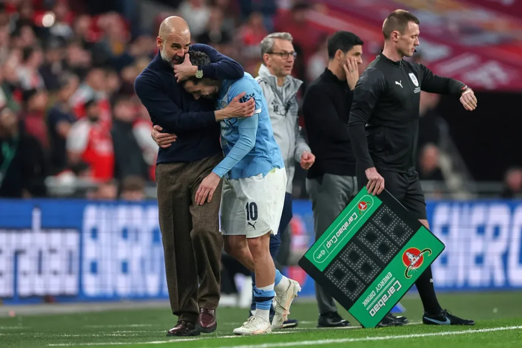 Guardiola shakes his head as Cherki’s momentary brilliance divides Wembley crowd