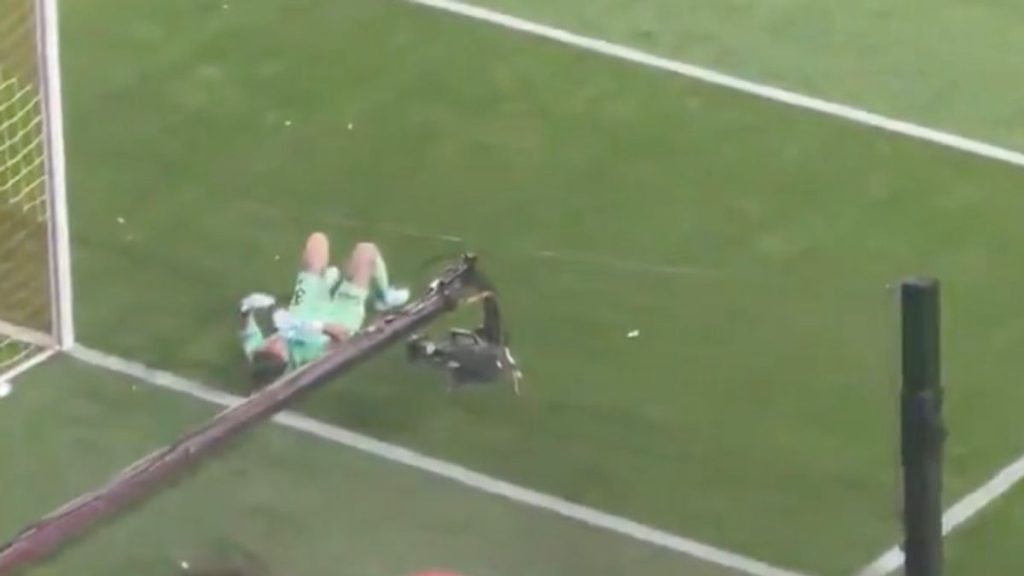 Former Man City star Ederson slams camera in anger after missile attack