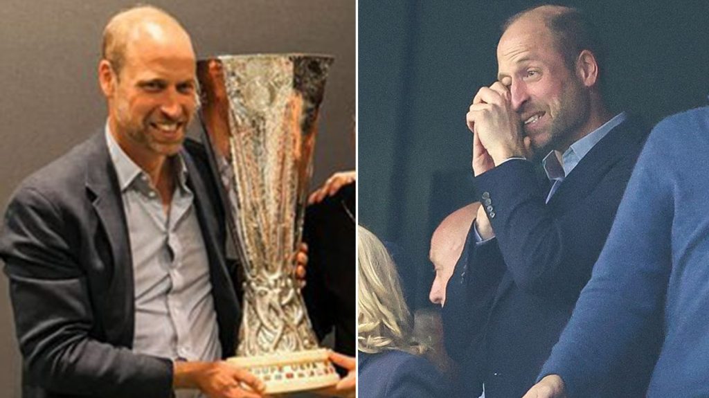 Tears of joy and beers in the dressing room as Prince William celebrates inside Aston Villa