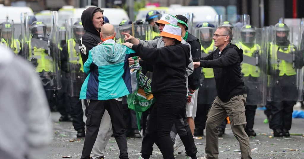 Police respond to medical emergency after bottle was thrown at them by rioting Celtic fans | Soccer | Sports
