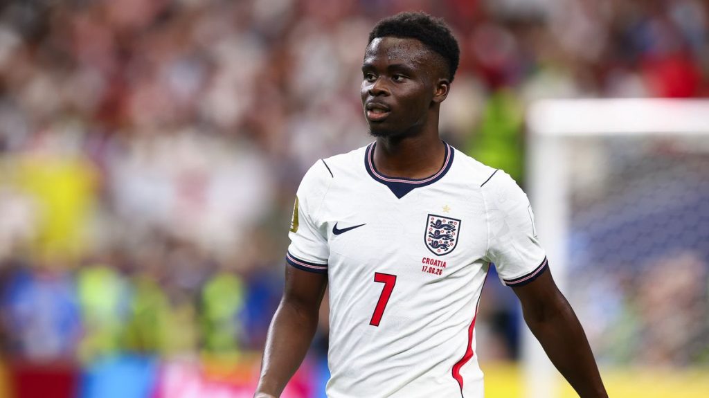 Bukayo Saka, Arsenal star, absent from England training, doubtful to play against Ghana
