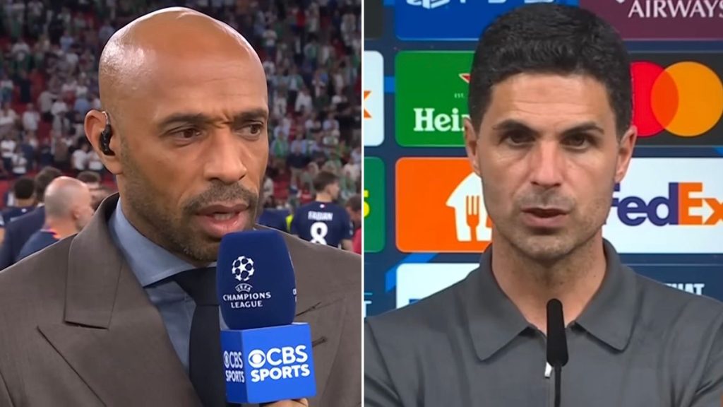 Mikel Arteta responds to Thierry Henry as legend questions Arsenal’s penalty decision