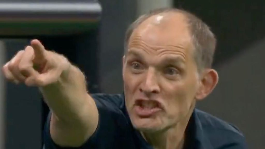 Thomas Tuchel once again lashed out at the England star as pitchside microphones caught his violent abuse