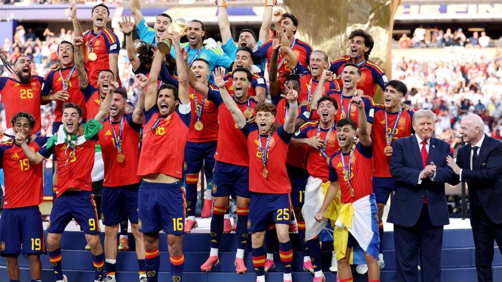 Donald Trump causes uproar by photobombing trophy at World Cup final