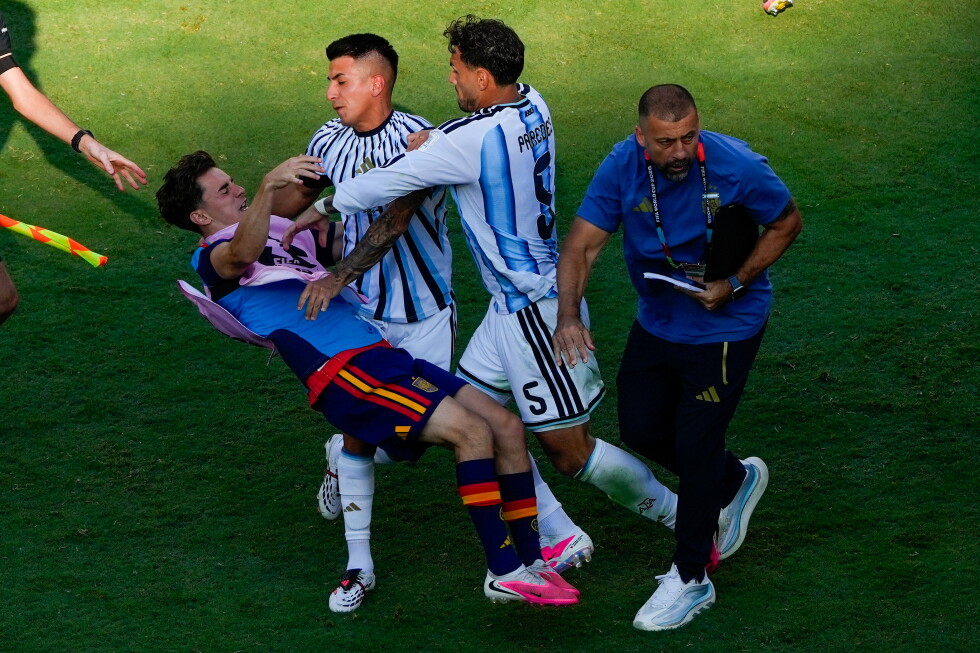 Spain’s World Cup celebrations ruined by scuffle with Argentine players